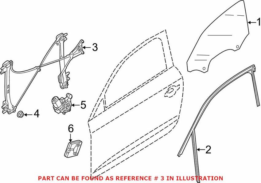 Audi Window Regulator - Front Driver Side 8V4837461